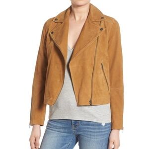 Sun & Shadow Brown Leather Moto Jacket suede women XS Festival rodeo casual Y2K